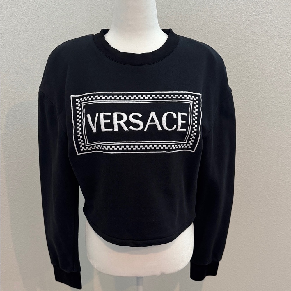 Like New Authentic Versace logo cropped sweater